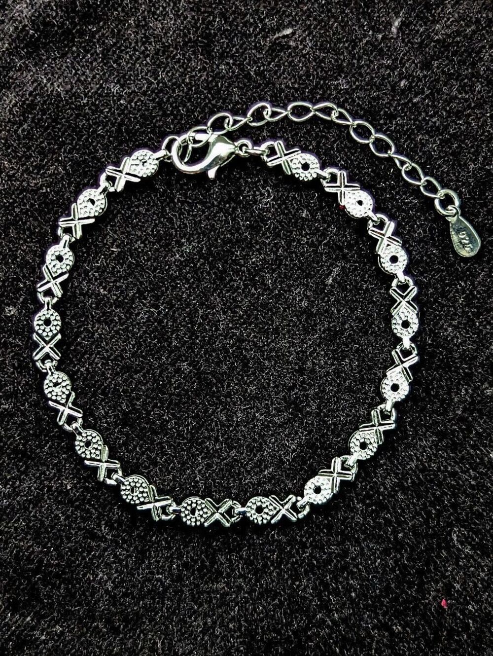 Sterling Silver 925 XOXO Bracelet Valentine's Day Gift Silver Plated